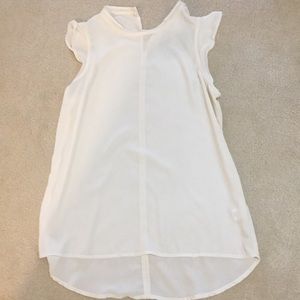 Cream cap sleeve blouse